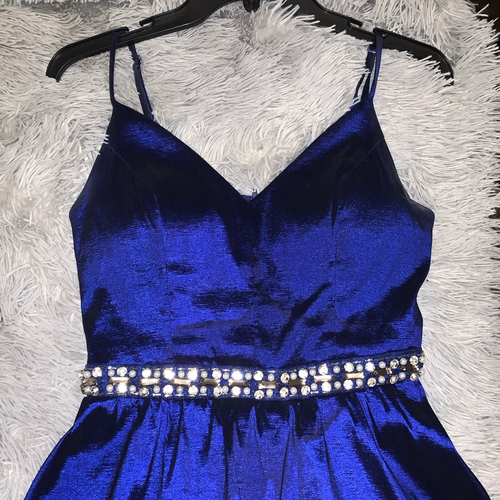 Royal Blue dress with beaded waistband